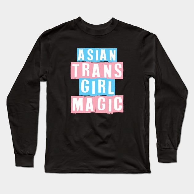 Asian Trans Girl Magic Long Sleeve T-Shirt by Pridish